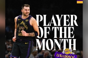 为队友送上祝贺！詹姆斯更新IG动态转发东契奇月最佳海报