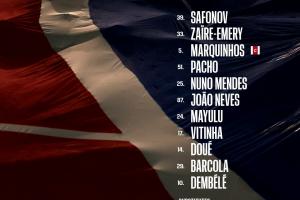 巴黎国家德比首发：登贝莱、维蒂尼亚出战，K77、新援德罗替补